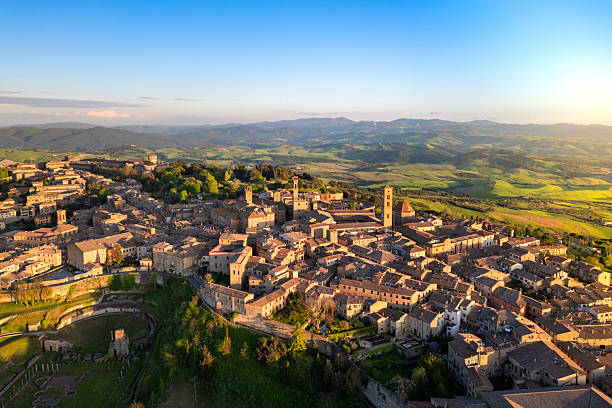 istock Volterra, Tuscan medieval town from drone 2212467393