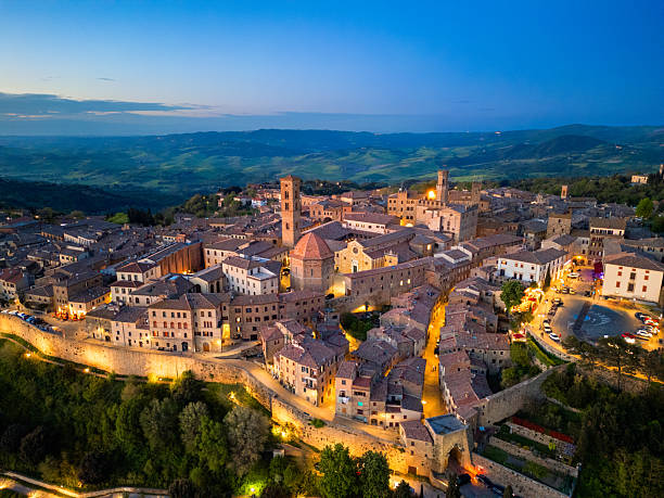 istock Volterra at dusk, Tuscan medieval town from drone 2212467394