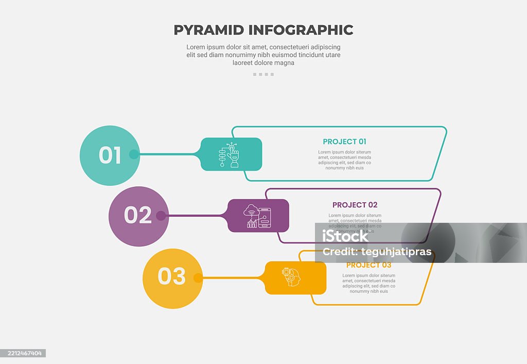 Creative Pyramid Shape Pyramid Or Triangle Shape Infographic Outline Style With 3 Point ...