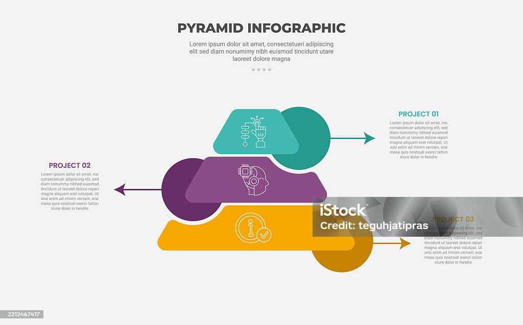 Pyramids Or Triangles Pyramid Or Triangle Shape Infographic Outline Style With 3 Point ...