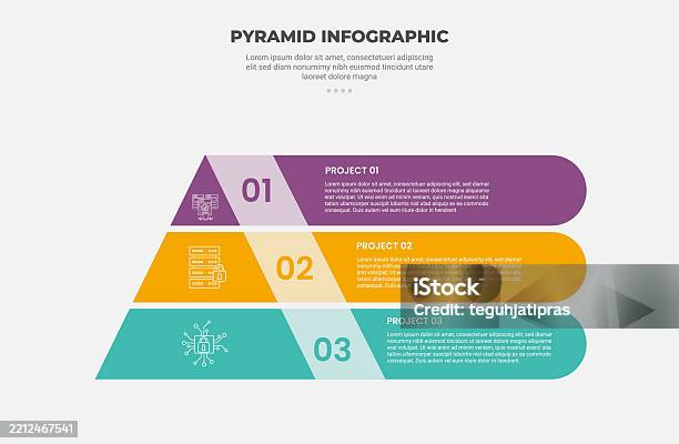 Pyramid Or Triangle Shape Infographic Outline Style With 3 Point ...