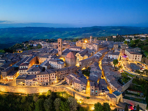 istock Volterra at dusk, Tuscan medieval town from drone 2212467705