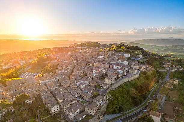 istock Volterra, Tuscan medieval town from drone 2212467818