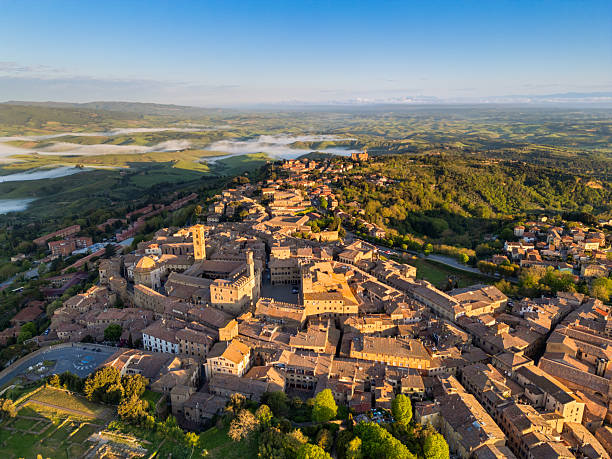istock Volterra, Tuscan medieval town from drone 2212467949