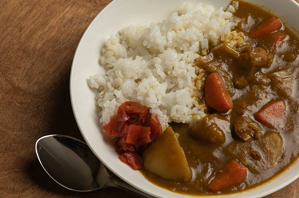 istock Japanese pork curry served on a white plate 2212471279