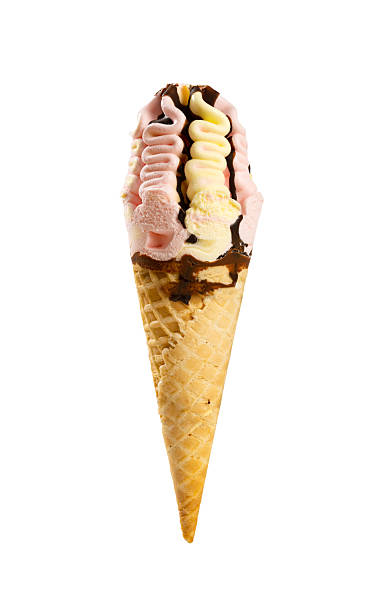 istock chocolate flavor ice cream cone on white background 2212472096