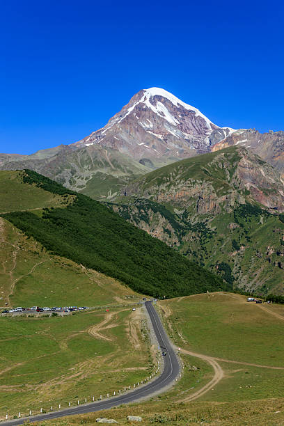 istock Mount Kazbek or Mount Kazbegi seen from Stepantsminda, (Kazbegi), Georgia 2212472332