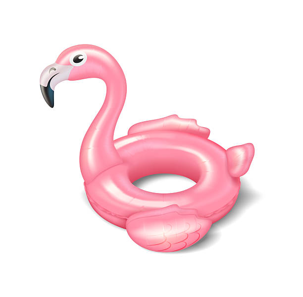 istock Pink Flamingo Shaped Inflatable Pool Toy on White 2212478831