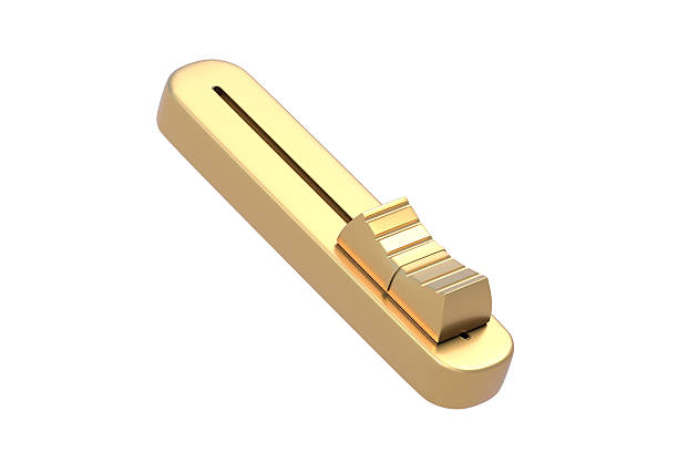 istock Golden slider switcher isolated on white background. 3d render 2212484259