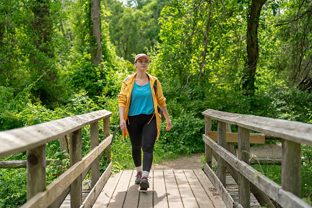 istock Woman hiking alone in New York upstate 2212486731