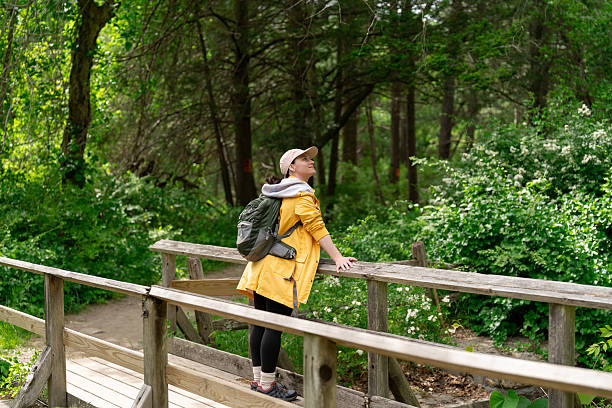 istock Woman hiking alone in New York upstate 2212487416