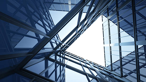 istock 3d rendering of modern architecture, Skyscraper corporate office building with glass window 2212494002