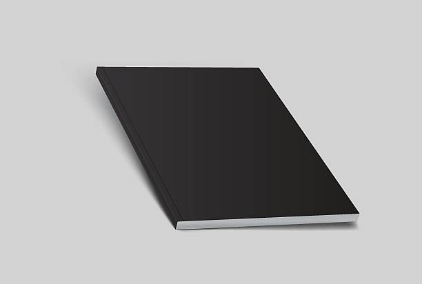 istock Vector realistic 3d magazine mockup with black blank cover isolated on background. For the business presentation magazine, notebook, booklet, brochure, catalogue or a publisher advertising corporate 2212494595