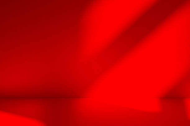 istock Wall interior background, studio and backdrops show products.with shadow from window color red . background for text insertion and presentation product 2212499468