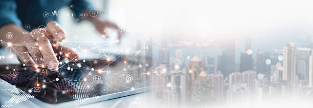 istock Digital marketing, internet network connection, global business. Businessman using digital tablet computer connecting the internet with online marketing, data exchange, internet network technology, e-commerce 2212500961