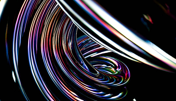 istock Swirling metallic ribbons creating a mesmerizing abstract vortex 2212506189