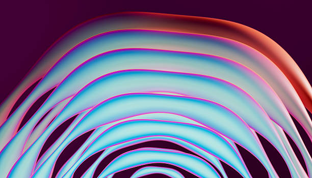 istock Abstract curved lines creating a colorful pattern on a dark background 2212506227
