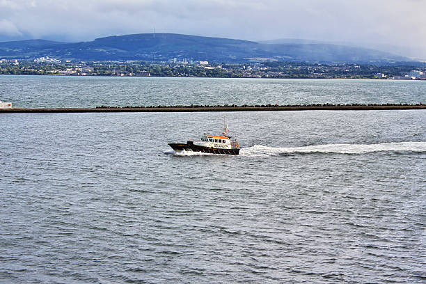 Dublin, Ireland - 31 Jul 2013: The speed boat in St George's Channel