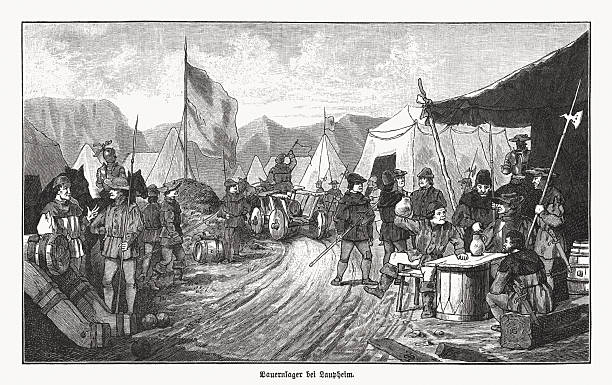 istock Peasant camp of the “Baltringer Haufen” (1525), woodcut, published 1891 2212509380