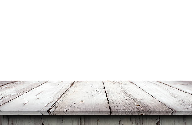 istock Empty wooden table background isolated on white background 2212513512