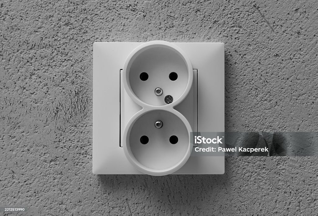Socket Source Electrical Socket In A Concrete Wall Power Source Stock Photo ...