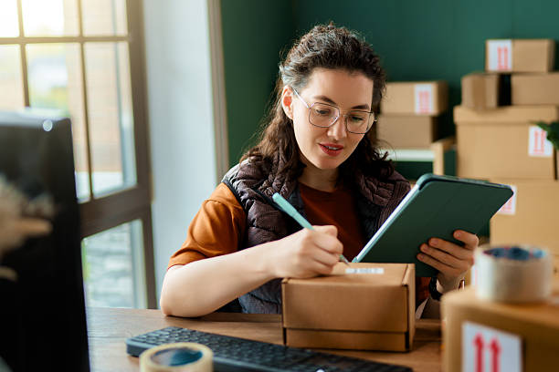 istock Woman working in a warehouse 2212514887