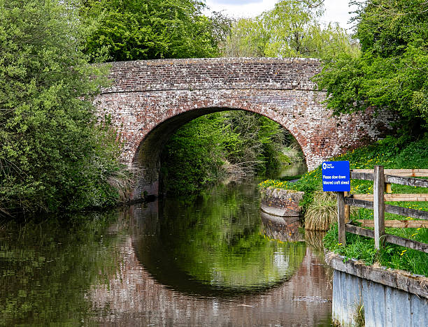 istock A scenic view of a rustic stone bridge arching over a canal 2212516150
