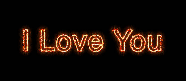 istock Fire Flame Burning I LoveYou Text on Black Background 2212519095