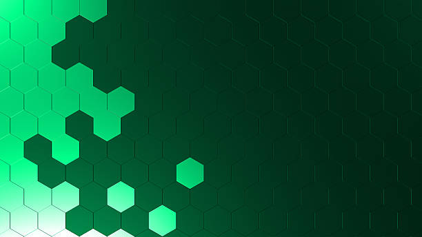 istock 3d illustration of green metallic hexagonal design  abstract background empty space for text or logo 2212519515