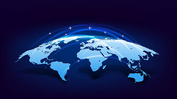 istock World travel ways concept with shining pathes. Vector 3d illustration 2212520880