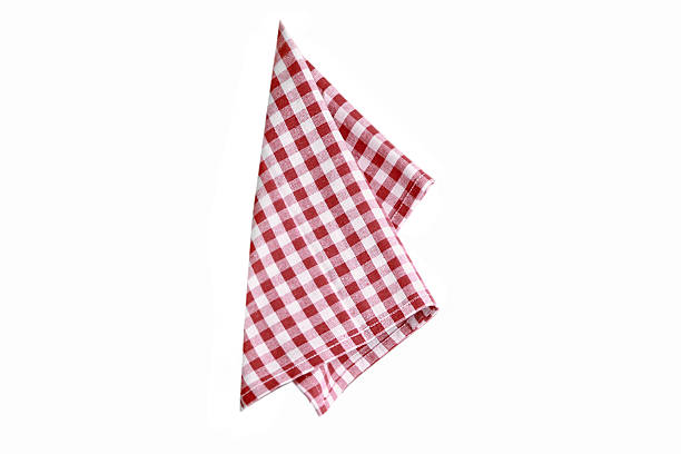 istock Kitchen towels in vertical position in a cage, polka dots isolated on a white background 2212524185