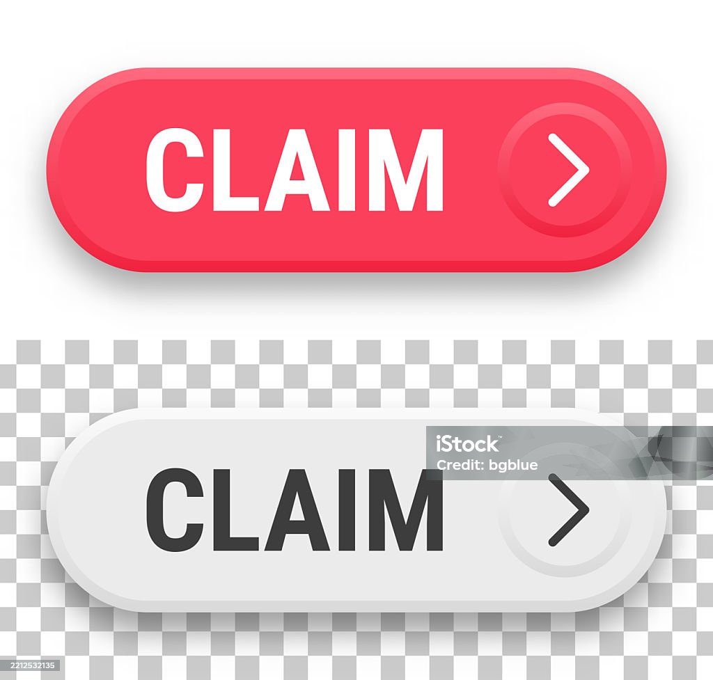 Claim Button Transparent Claim 3d Click Web Buttons On Blank Background Stock Illustration ...