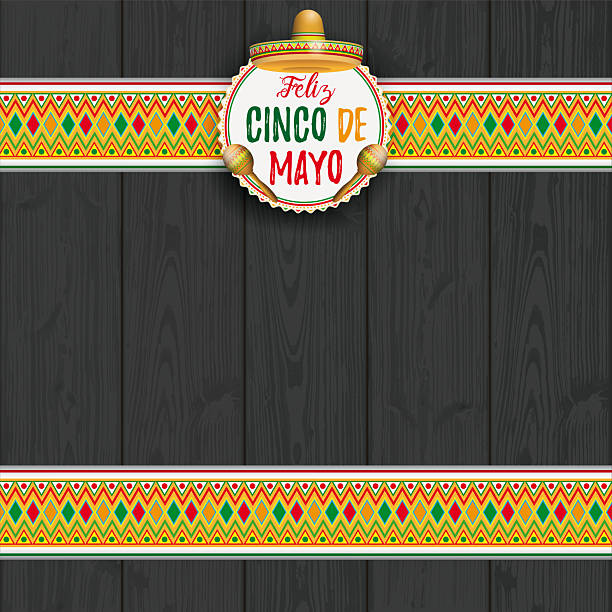 istock A cover for Cinco de Mayo with black wooden background and mexican ornaments. Eps 10 vector file. 2212532911