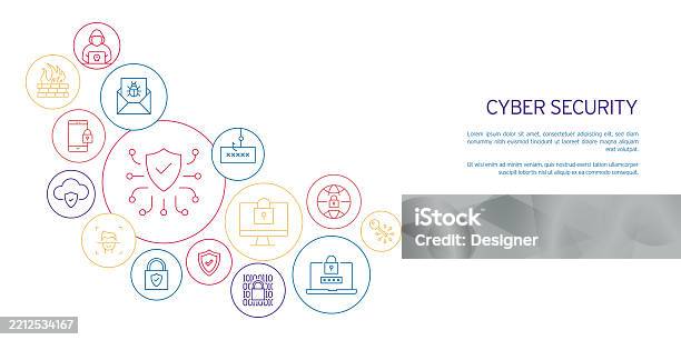 High Tech Security Vector Cyber Security Related Vector Illustration Firewall Hacker Computer ...
