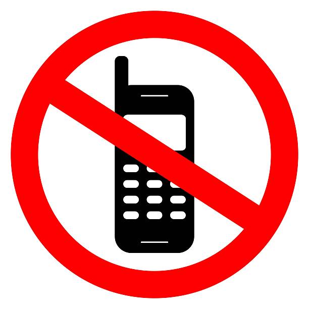 istock No cell phones, no smartphone, no mobile phone allowed sign vector. prohibition sign 2212540724