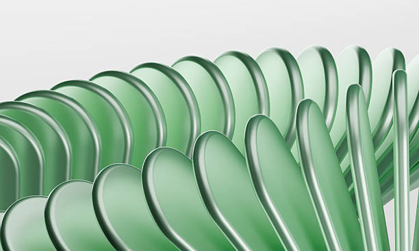 istock Abstract Mint Green Curved Discs in Geometric Formation 2212541873