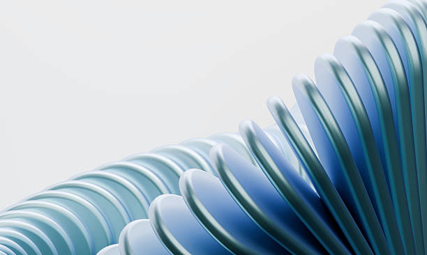 istock Dynamic 3D Formation in Elegant Blue Hues and Metallic Shine 2212541890