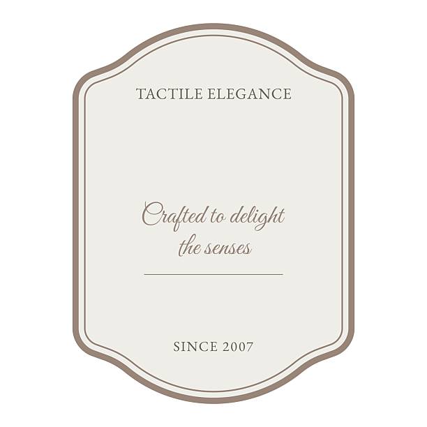 Isolated minimalist light Label with elegant shape and refined typography. Good for handmade goods, handmade interior items, sustainable packaging, artisan shops, wellness products