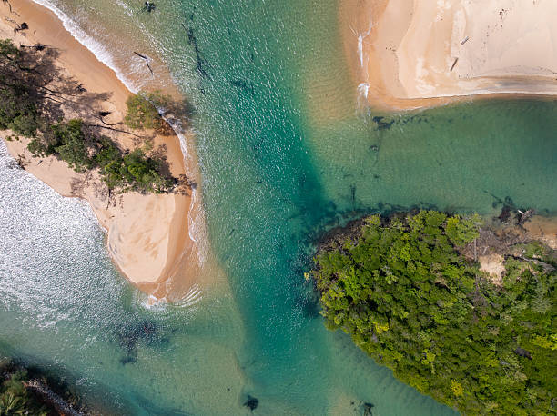 istock Top view Beautiful beach waves landscape view nature background 2212542772