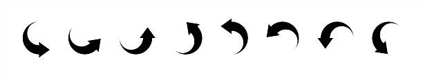 istock Black arrows set. Curved arrows. Arrow sign. Curved arrow pointing right. Black arrow. Vector 10 eps. 2212543570