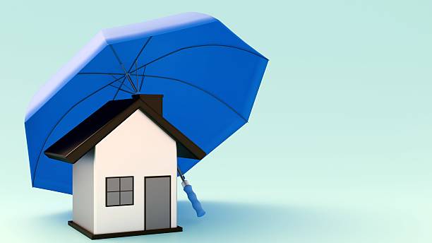 istock A small house under a large umbrella. 2212546836