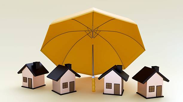 istock A small house under a large umbrella. 2212546842