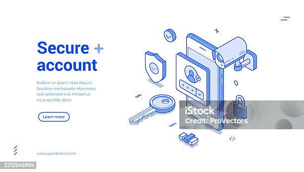Account Securityimage Personal Data Information Account Security Technology Isometric ...