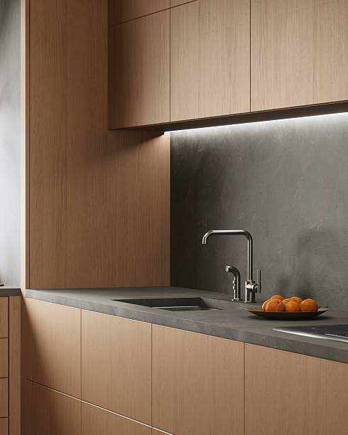 istock Modern wood kitchen designs include sleek countertops that enhance functionality and beauty 2212548827