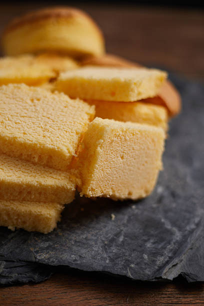 istock Slices of butter cake on plate 2212552335