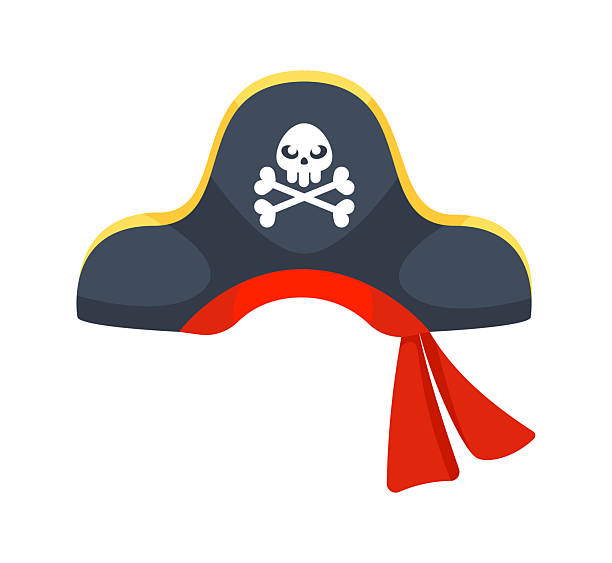 istock Pirate hat with skull and crossbones and red ribbons 2212555425