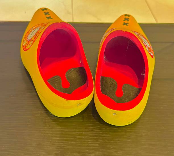 Dutch wooden shoes sold in stores