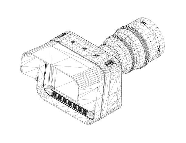 istock A camera lens with a black frame. The lens is made of plastic and has a black handle 2212558183