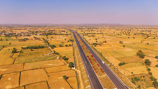 istock a clean highway road in rajasthan drone shot 2212571573