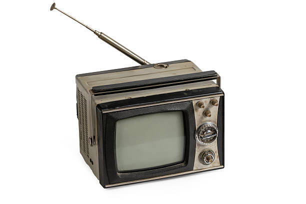 Vintage TV set isolated on white background